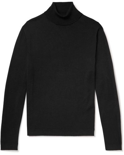 Massimo Alba Wool Rollneck Sweater - Black