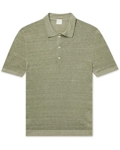 120% Lino Linen Polo Shirt - Green