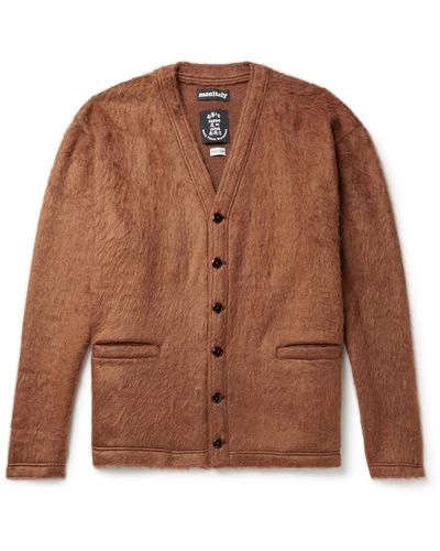 Monitaly Minami Shoten Brushed-knit Cardigan - Brown