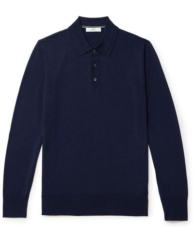 MR P. Merino Wool Polo Shirt - Blue