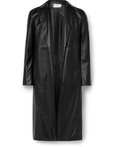 The Row Babilor Leather Coat - Black