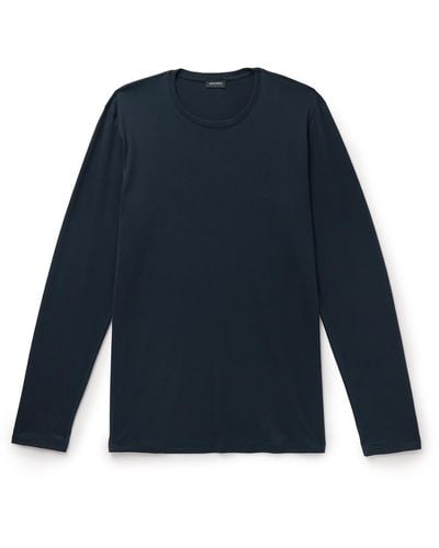 Hanro Night & Day Cotton-jersey Pajama T-shirt - Blue
