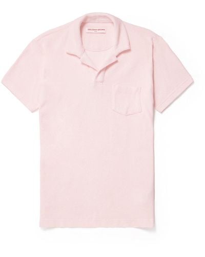 Orlebar Brown Cotton-terry Polo Shirt - Pink