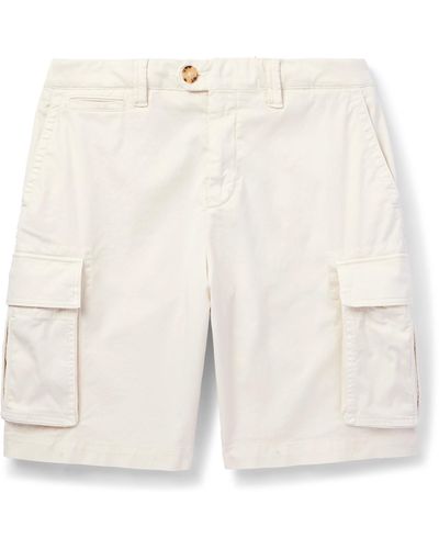 Brunello Cucinelli Straight-leg Cotton-blend Twill Cargo Shorts - White