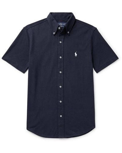 Polo Ralph Lauren Button-down Collar Cotton-piqué Shirt - Blue