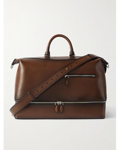 Berluti Venezia Leather Holdall Bag - Brown