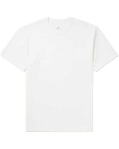 Nike Sportswear Premium Essentials Logo-embroidered Cotton-jersey T-shirt - White