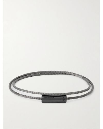 Le Gramme 9g Double Cable Silver Recycled-ceramic Bracelet - Natural