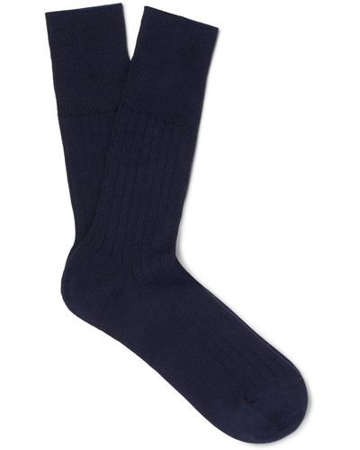 MR P. Cotton-blend Socks - Blue