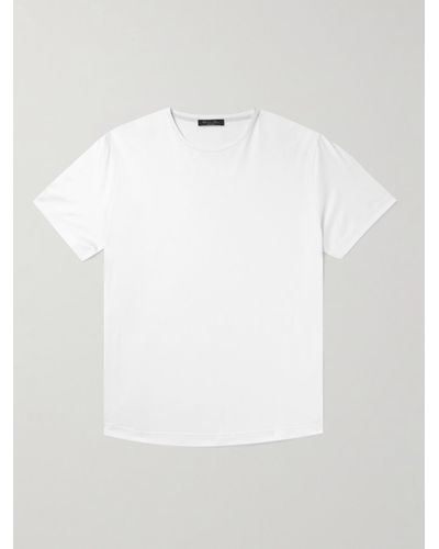 Loro Piana Schmal geschnittenes T-Shirt aus Baumwoll-Jersey - Weiß