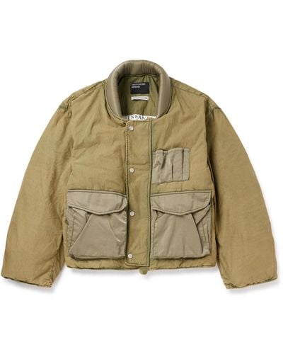Enfants Riches Deprimes Quilted Shell-trimmed Cotton-blend Canvas Down Bomber Jacket - Green