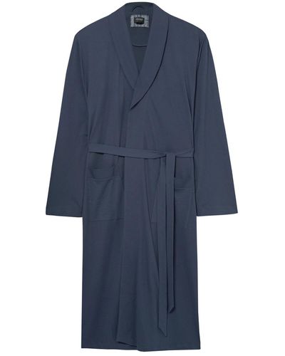Hanro Night And Day Cotton Robe - Blue
