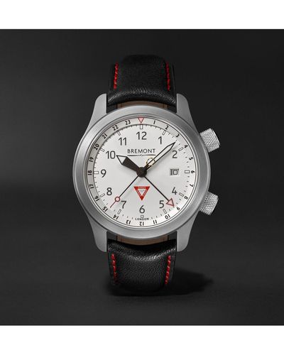 Bremont Mbiii 10th Anniversary Limited Edition Automatic Gmt 43mm Stainless Steel And Leather Watch - White