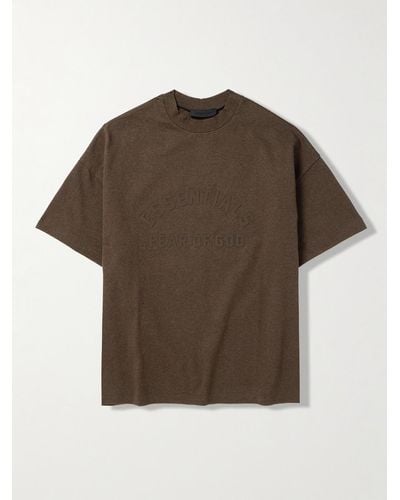 Fear Of God Oversized-T-Shirt aus Baumwoll-Jersey mit Logoapplikation - Braun