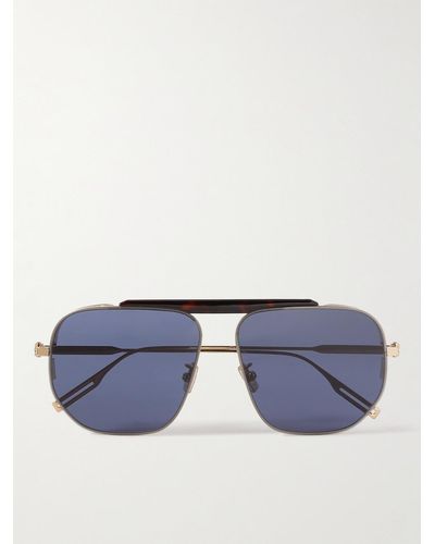 Dior Occhiali da sole in acetato tartarugato e metallo dorato stile aviator NeoDior - Blu