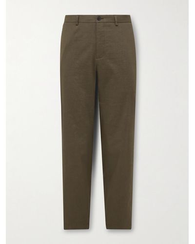 Theory Curtis Slim-fit Good Linen Suit Trousers - Green