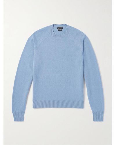 Tom Ford Pullover aus einer Woll-Kaschmirmischung - Blau