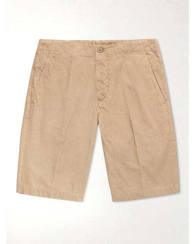 Aspesi Straight-leg Garment-dyed Cotton Bermuda Shorts - Multicolour