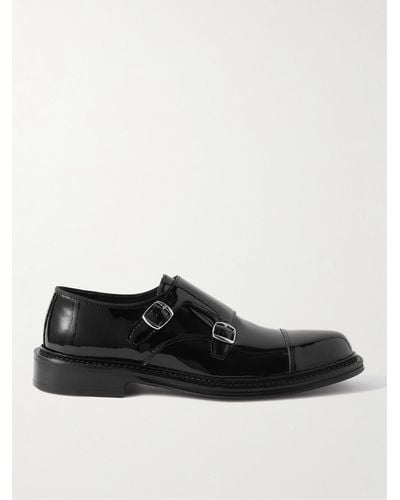 MR P. Patent-leather Monk-strap Shoes - Black