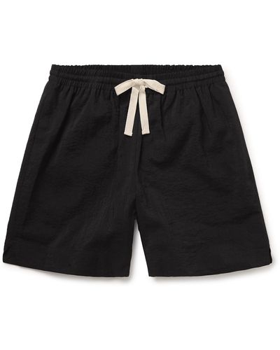 LE17SEPTEMBRE Novis Wide-leg Crinkled-shell Drawstring Shorts - Black