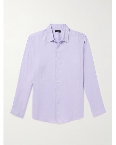 Theory Irving Linen Shirt - Purple