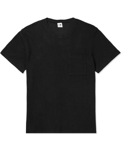 NN07 Clive 3323 Waffle-knit Cotton And Tm Modal-blend T-shirt - Black