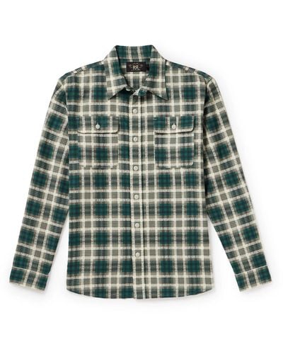 RRL Matlock Plaid Cotton-flannel Shirt - Green
