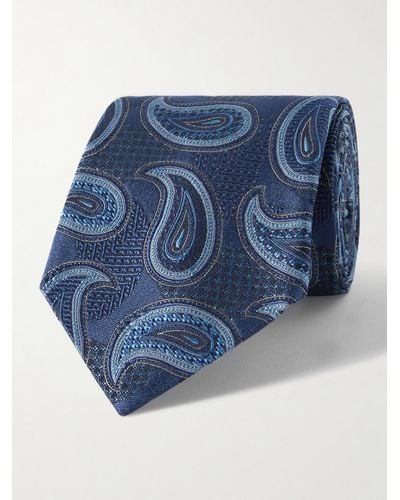 Etro 8cm Paisley-jacquard Silk Tie - Blue