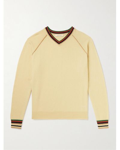 Wales Bonner Striped Cashmere Sweater - Natural