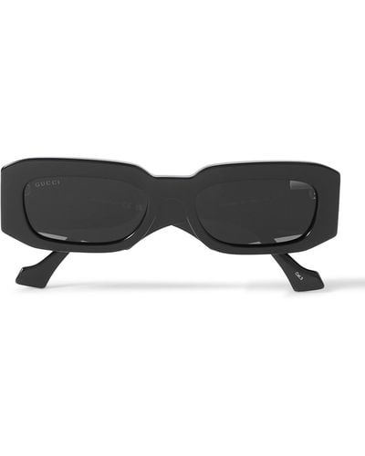 Gucci Rectangular-frame Acetate Sunglasses - Black
