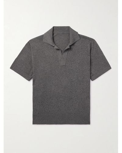 STÒFFA Mouliné Cotton Polo Shirt - Grey
