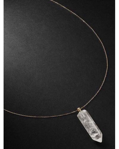 Mateo Gold Quartz Pendant Necklace - Black