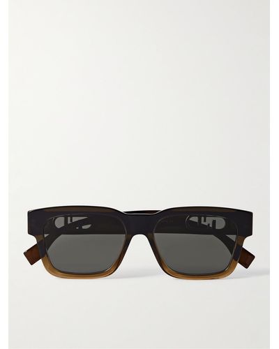 Fendi O'Lock Sonnenbrille mit eckigem Rahmen aus Azetat - Schwarz