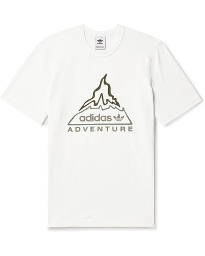 adidas Originals Adventure Volcano Logo-print Cotton-jersey T-shirt - White