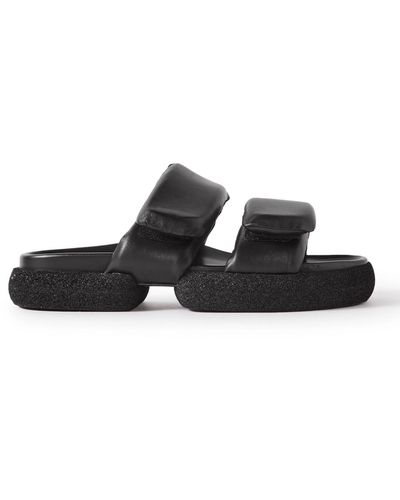 Dries Van Noten Padded Leather Sandals - Black