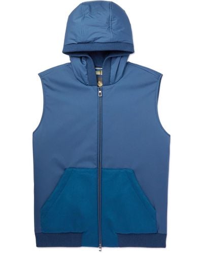 Loro Piana Wallace Storm System® Cashmere-trimmed Padded Nylon Hooded Gilet - Blue