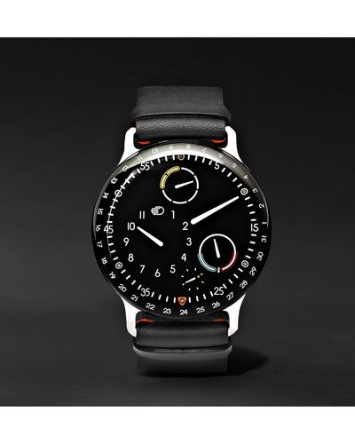 Ressence Type 3 Automatic 44mm Titanium And Leather Watch, Ref. No. Type 3 - Black