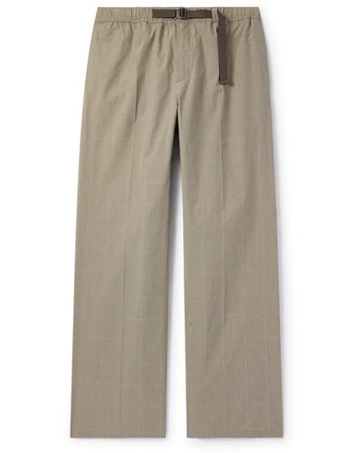 Our Legacy Wander Wide-leg Belted Prince Of Wales Cotton-blend Cordura® Pants - Natural