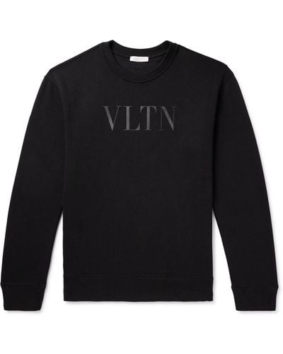 Valentino Garavani Logo-print Cotton-jersey Sweatshirt - Black