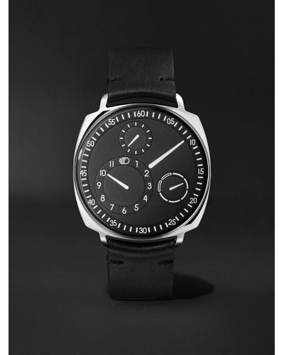 Ressence Type 1.32 V2 B Automatic 41mm Titanium And Leather Watch - Black