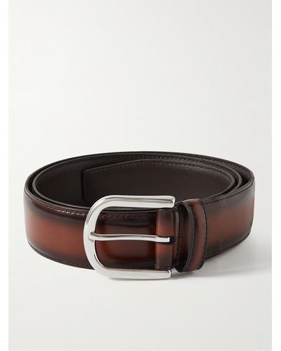 Anderson's 4cm Burnished-leather Belt - Brown
