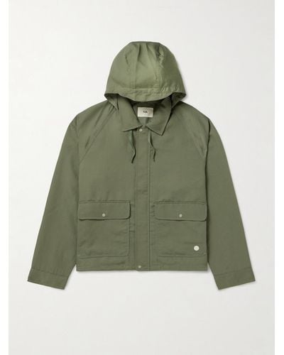 Folk Twill Hooded Jacket - Green