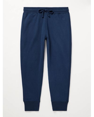 Kingsman Tapered Cotton And Cashmere-blend Jersey Sweatpants - Blue