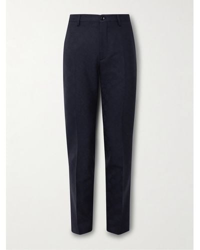Etro Slim-fit Wool-jacquard Suit Trousers - Blue
