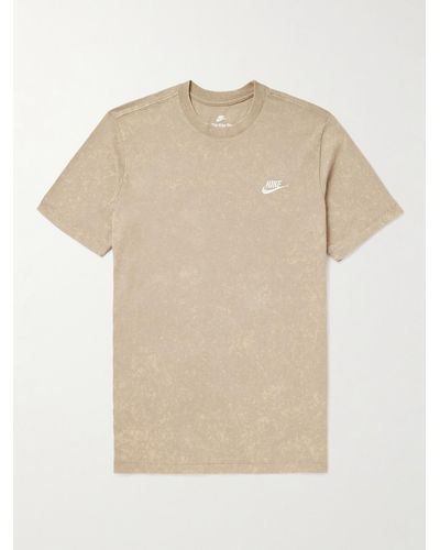 Nike Sportswear Club T-Shirt aus Baumwoll-Jersey mit Logostickerei - Natur