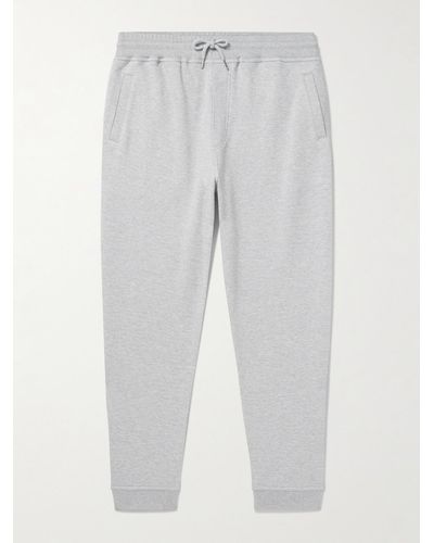 Brunello Cucinelli Tapered Cotton-blend Jersey Joggers - Grey