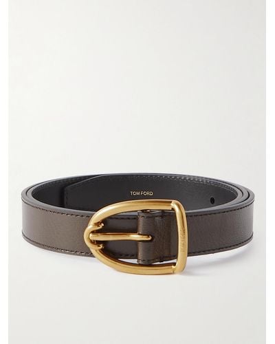Tom Ford 3cm Full-grain Leather Belt - Brown