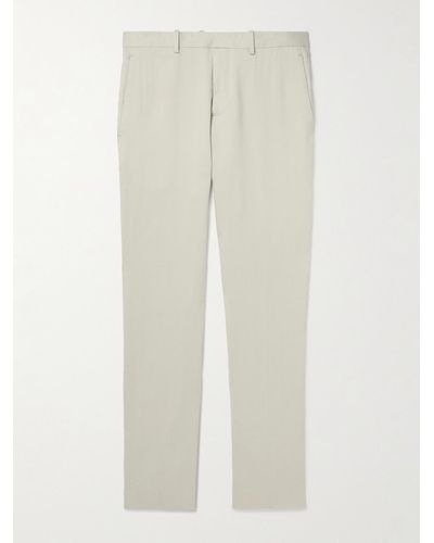 Theory Zaine Straight-leg Linen-blend Twill Trousers - White