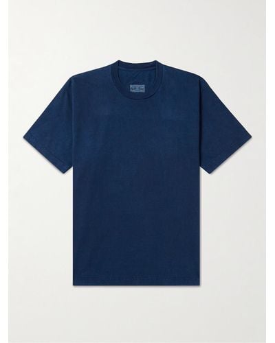 Blue Blue Japan Indigo-dyed Cotton-jersey T-shirt - Blue