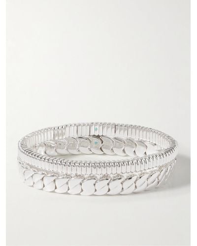 Roxanne Assoulin Set Of Two Silver-tone Beaded Bracelets - Metallic
